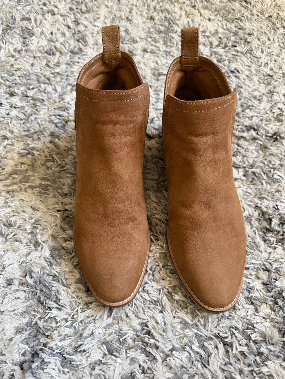Dolce Vita Brown Leather Ankle Booties - Slip-On Chelsea Style